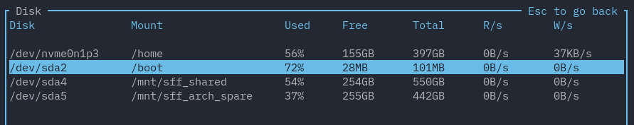 Disk widget with disk name and mount filter