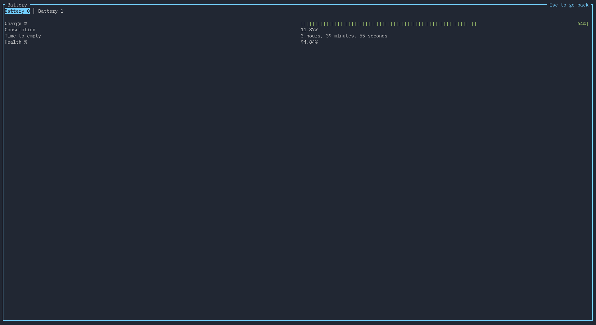 A picture of an expanded battery widget.